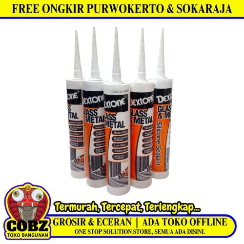 300 ML / DEXTONE GLASS & METAL Lem Silicone Sealant Kaca Akrilik Neutral Botol - (ETC No:   ...   )