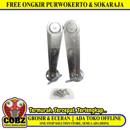 9 IN / VICO Tangan Gareng Engsel Salon Penahan Jendela Stainless Set