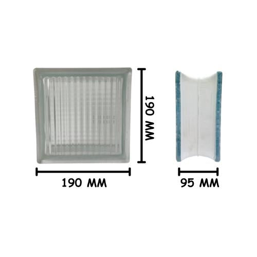 190 MM X 190 MM X 95 MM/MULIA QUADRA Glassblock Rooster Blok Kaca Biji