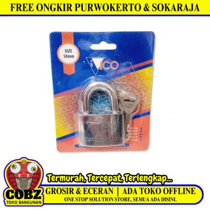 50 MM / VICO Gembok Pintu Pagar Padlock Anti Maling Leher Pendek