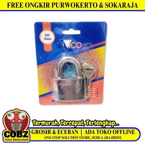 50 MM / VICO Gembok Pintu Pagar Padlock Anti Maling Leher Pendek