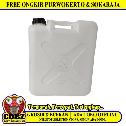 20 L / GA Jerigen Jeligen Drigen Botol Plastik PVC Putih