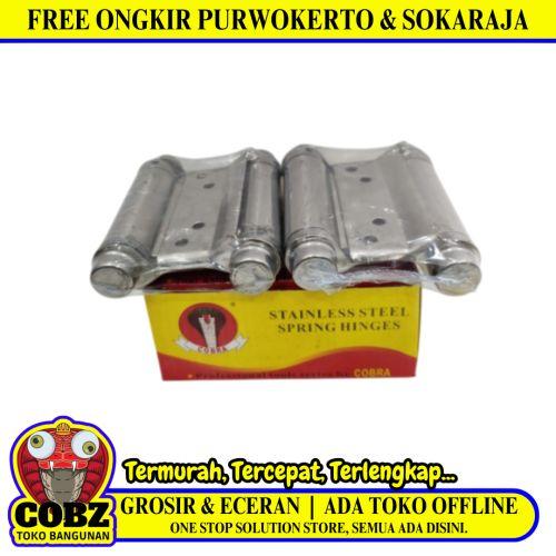 3 INCH / COBRA Engsel Cowboy Koboi Bolak Balik Pintu Kabinet Silver Set