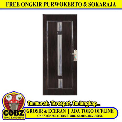 4 CM x 80 CM x 200 CM / FORTRESS METAL 80.05 SINGLE DOOR Pintu Baja Coklat Set