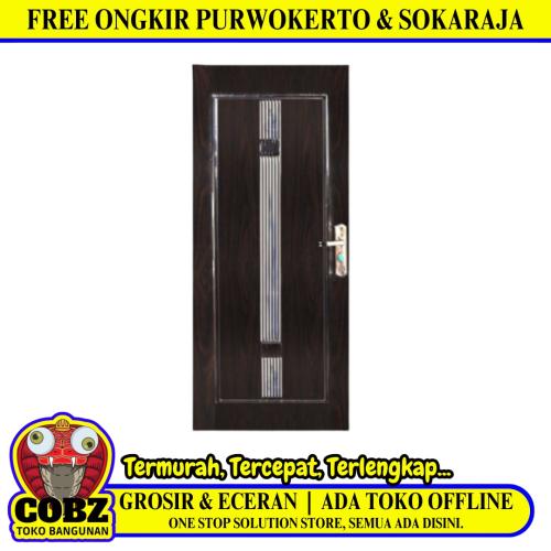 4 CM x 80 CM x 200 CM / FORTRESS METAL 80.05 SINGLE DOOR Pintu Baja Coklat Set
