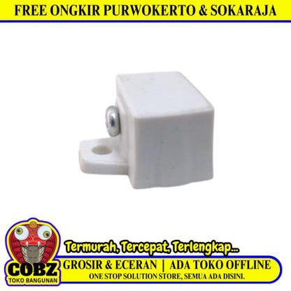 TM Kap Tutup Rel Gorden Batang Kotak Plastik PVC Putih Biji