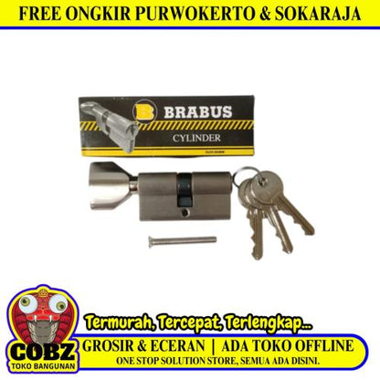 BRABUS Silinder Anak Kunci Pintu Knop Kuping Putar Besar + 3 Kunci Set