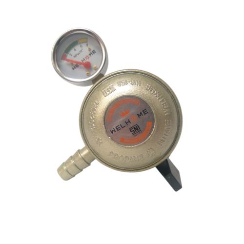 WELHOME Regulator Kepala Tabung Gas LPG Tekanan Rendah + Meteran