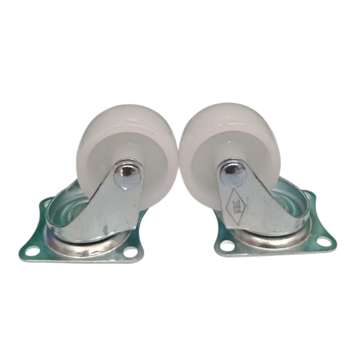 1 1/2 IN / NSK Roda Hidup Trolly Bentuk Plat 40 MM Nylon Putih 12 Pcs Dus