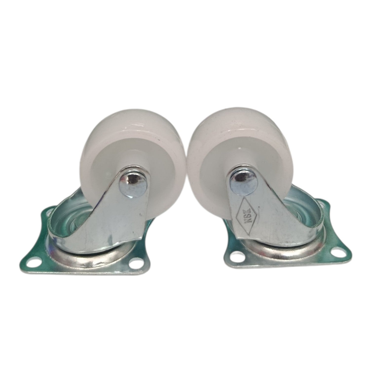 1 1/2 IN / NSK Roda Hidup Trolly Bentuk Plat 40 MM Nylon Putih 12 Pcs Dus