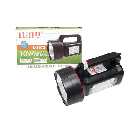 10 WATT + 1 WATT 12 SMD / LUBY 2673 Senter LED Charge Kabel + Lampu Meja