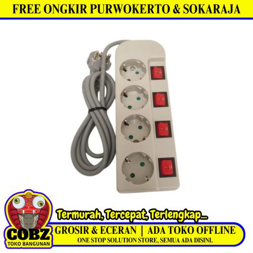 4 LB × 150 CM / UTICON Stop Kontak terminal Colokan Kabel + Switch