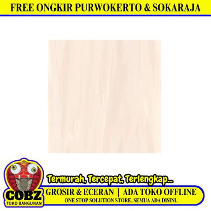 50 CM x 50 CM / UNO PRAHA Keramik Lantai Rumah Glossy Cream Dus