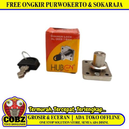 16 MM / HUBEN 303 Kunci Laci Lemari Cabinet Drawer Lock Kecil Set