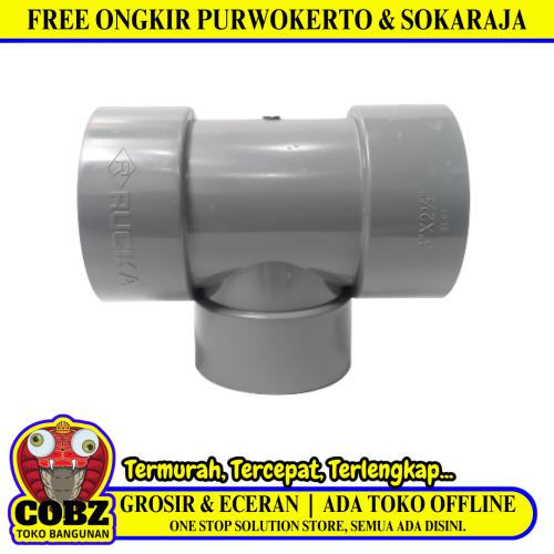 3 IN x 2 1/2 IN / RUCIKA AW D-DT Tee Sambungan Fitting Pipa PVC