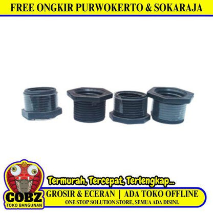 1/2 IN x 3/4 IN / TM Verlop Ring Flug Vlok Bushing Plastik PVC