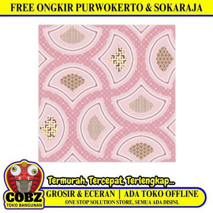 25 CM x 25 CM / UNO NOBU Keramik Lantai Kamar Mandi Matte Pink Dus