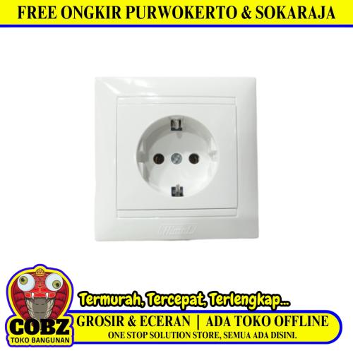 1 LUBANG / HIMEL Stop Kontak Terminal Arde Tanam IB Inbow Putih