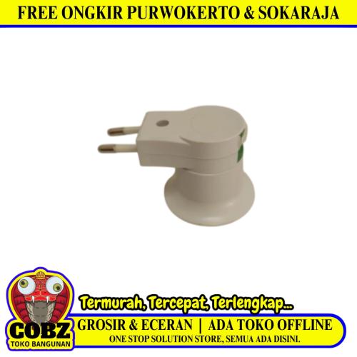 DEXICON Fitting Lampu Saklar Steker Colok Dinding Tidur+Switch Per Putih