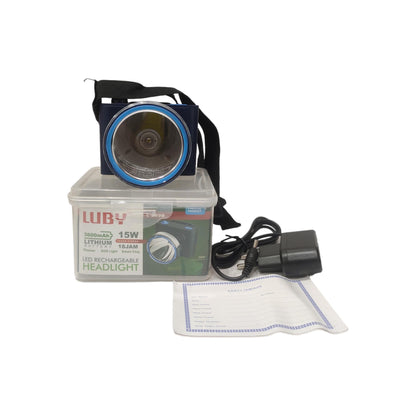 15 WATT / LUBY L-2898 Senter Kepala Lampu LED Headlamp Jauh Dekat Charge