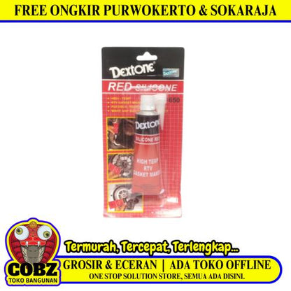 70 ML / DEXTONE RED SILICONE High Temp RTV Lem Kaca Sealant Tube