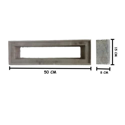 15 CM x 50 CM / BL Profil Rooster Lubang Angin Semen Abu 1 Sisi Biji