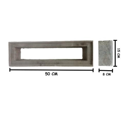 15 CM x 50 CM / BL Profil Rooster Lubang Angin Semen Abu 1 Sisi Biji