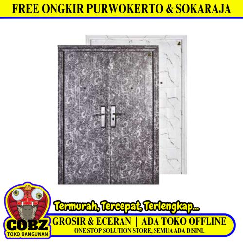 5 CM x 150 CM x 210 CM / FORTRESS MRBL FORT 150.12 DOUBLE Pintu Kamar Mandi Baja Putih Set