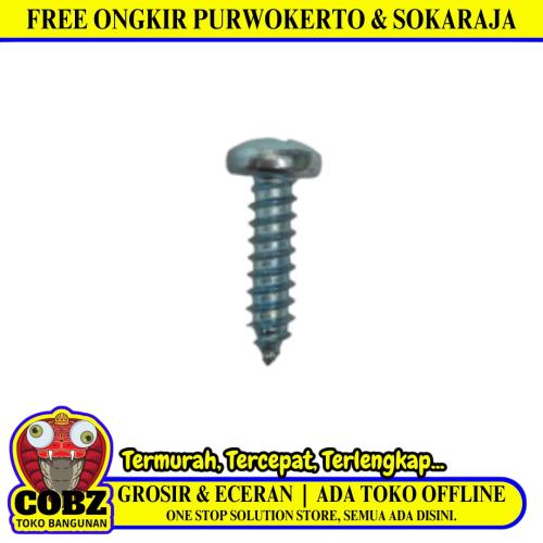 #8 x 5/8 IN / TM Sekrup PH Kepala Pentol Bulat Plus Silver Biji