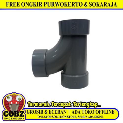 2 IN / RUCIKA D - LT Tee Large Radius Sambungan Fitting Pipa PVC