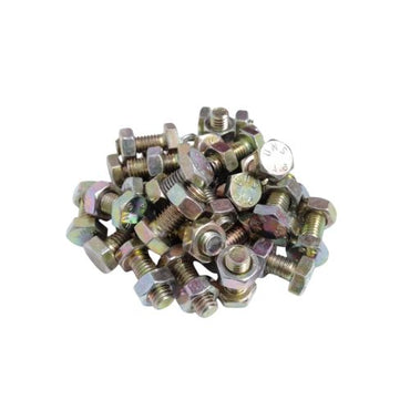 M 6 x 15 MM / TM Baut Mur Hexagon Bolt Nut Flat Head Kuning Biji