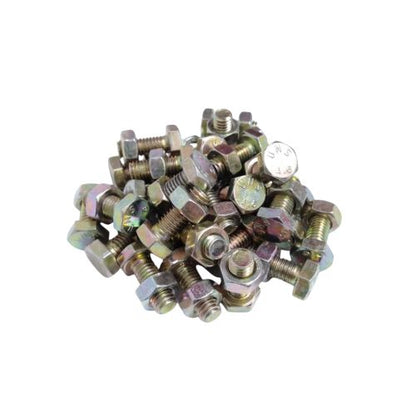 M 6 x 15 MM / TM Baut Mur Hexagon Bolt Nut Flat Head Kuning Biji