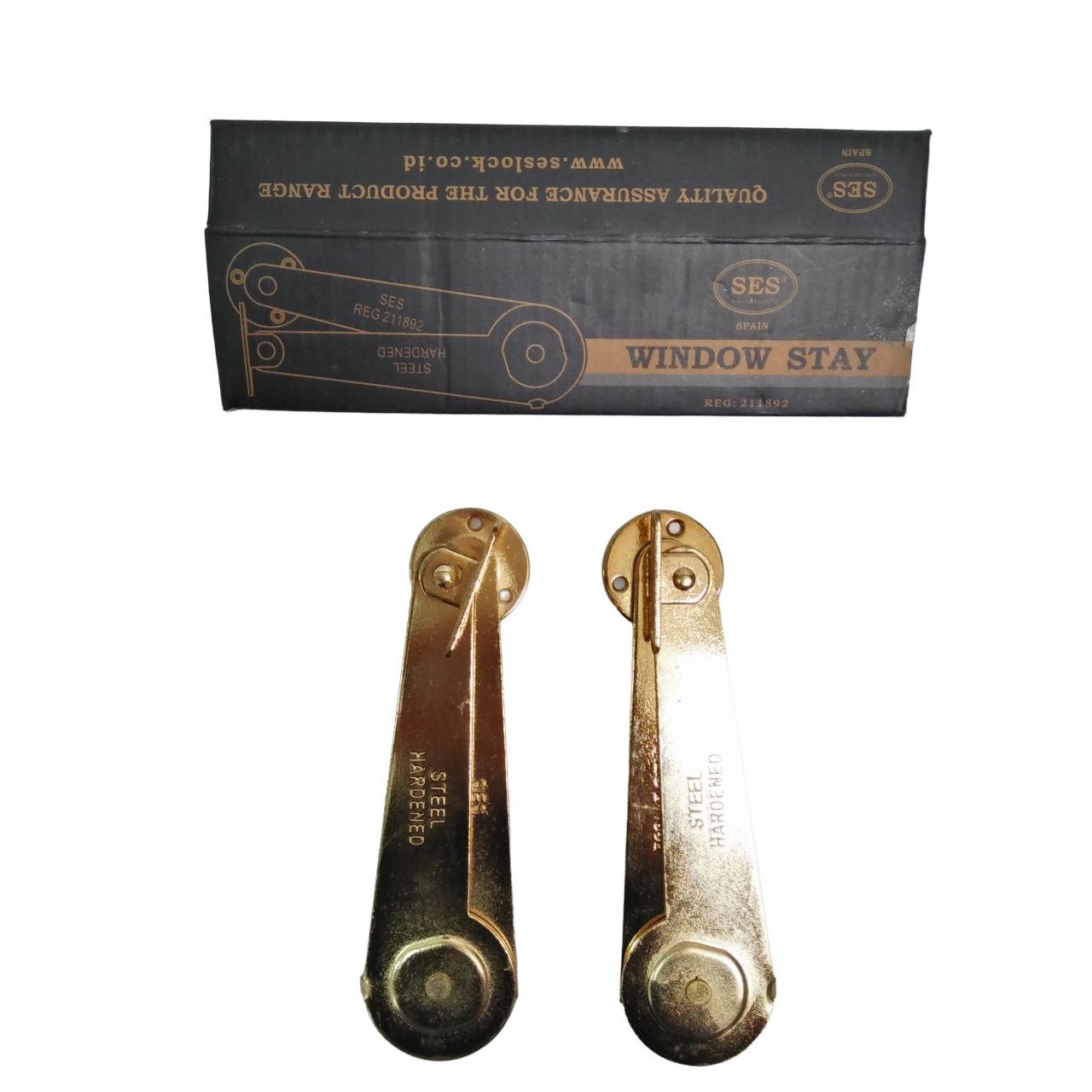 9 IN / SES GP Tangan Gareng Engsel Salon Penahan Jendela Stainless Set