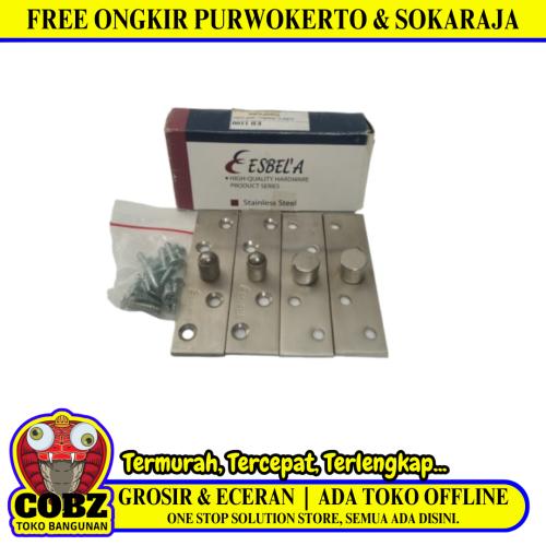 3 IN / ESBELLA Engsel Pivot Putar 360 Derajat Pintu Jendela Stainless