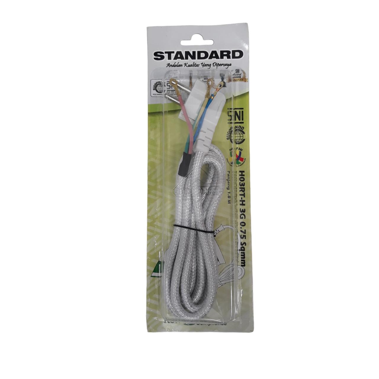 180 CM / STANDARD Kabel Jek Setrika Gosokan 3 Kabel