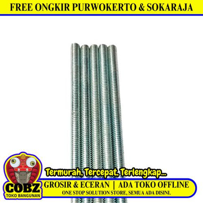 6 MM x 1000 CM / TM Asdrat Longdrat Baut Panjang Putih Batang