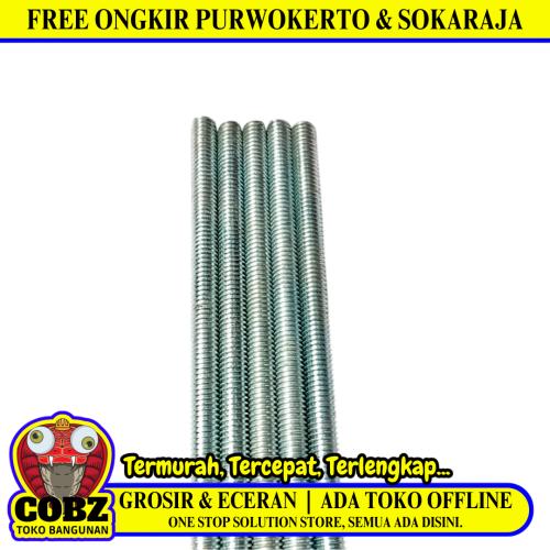6 MM x 1000 CM / TM Asdrat Longdrat Baut Panjang Putih Batang