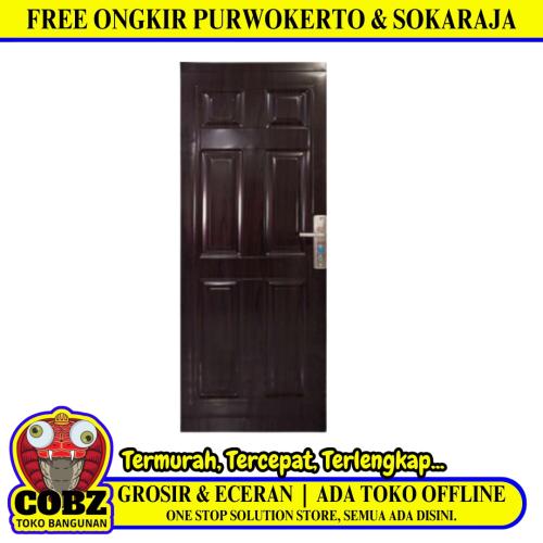 4 CM x 80 CM x 200 CM / FORTRESS METAL 80.01 SINGLE DOOR Pintu Baja Coklat Set
