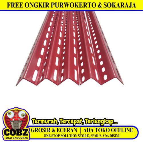 4 CM x 4 CM / TM Siku L Lubang Besi Merah Permukaan Standard Batang