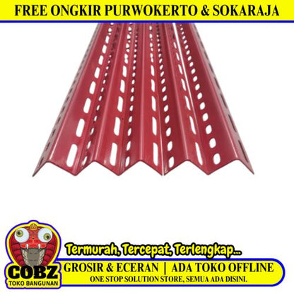 4 CM x 4 CM / TM Siku L Lubang Besi Merah Permukaan Standard Batang