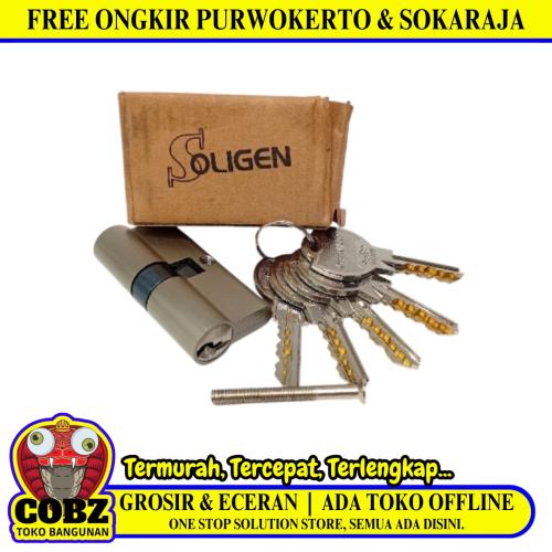 SOLIGEN Silinder Anak Kunci Pintu Cylinder Lock Besar + 5 Kunci Set