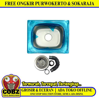 50 CM x 40 CM x 15 CM / GNET CLASSIC WS 5040 Bak Cuci Piring Washbak 1 Lubang + Acc Set