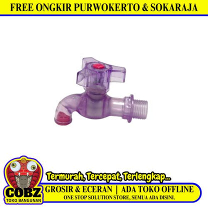 1/2 IN / EIFFEL Kran Air Tembok Taman Kamar Mandi Plastik Ungu PVC