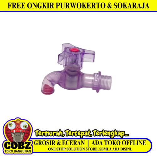 1/2 IN / EIFFEL Kran Air Tembok Taman Kamar Mandi Plastik Ungu PVC