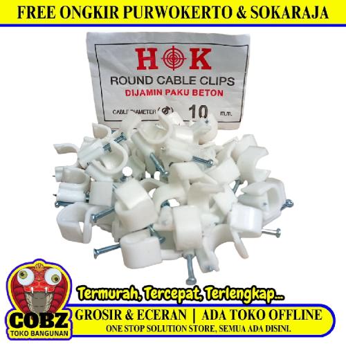 10 MM / HOK Klem Kabel Penjepit Penyangga Paku Beton Bungkus