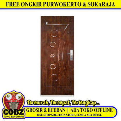 4 CM x 80 CM x 210 CM / FORTRESS URBAN 80.03 SINGLE Pintu Kamar Mandi Baja Coklat Set