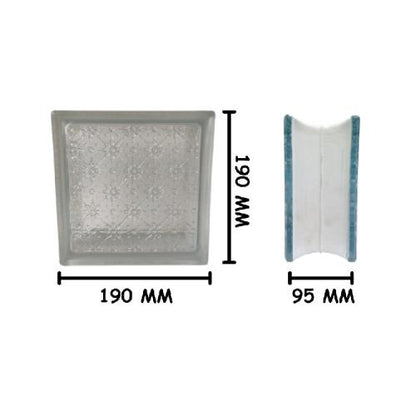 190 MM x 190 MM x 95 MM / MULIA TRUNTUM Glassblock Rooster Blok Kaca Biji