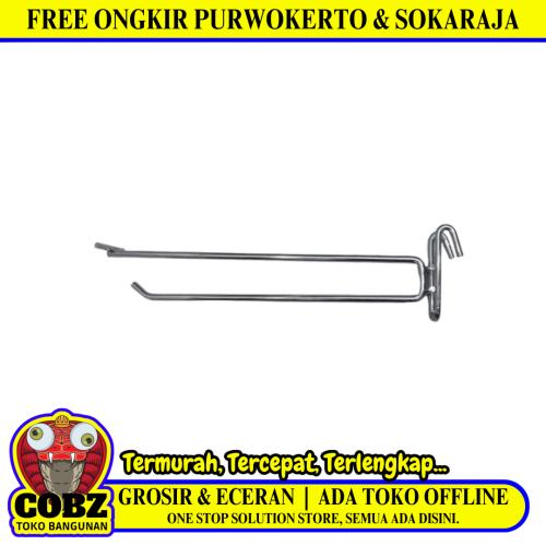 25 CM / TM 25 CM / TM Hook Double Cantel Rak Gondola Stainless Chrome