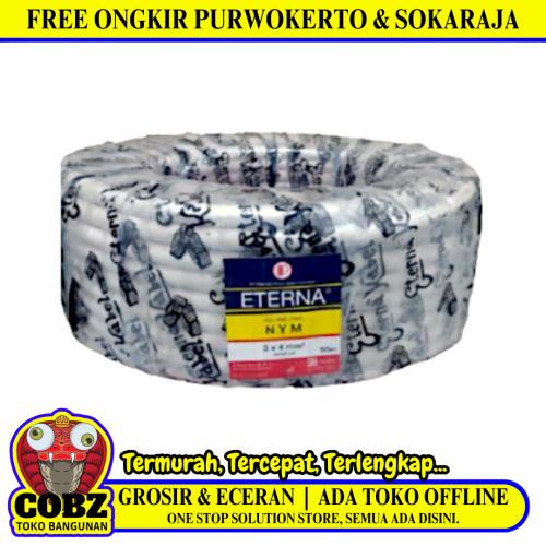3 INTI x 4 MM x 50 M / ETERNA NYM Tunggal Kabel Tembaga SNI Putih Roll