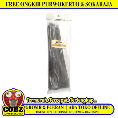 2.5 MM x 250 MM / MACKEL Kabel Cable Ties Tali Ripet 25 CM Hitam Pack